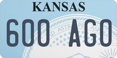 KS license plate 600AGO