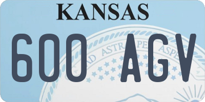 KS license plate 600AGV