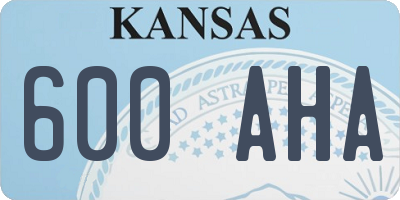 KS license plate 600AHA