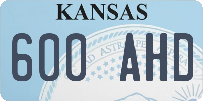 KS license plate 600AHD