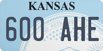 KS license plate 600AHE