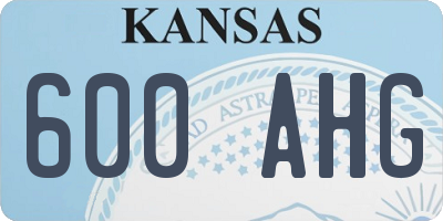 KS license plate 600AHG