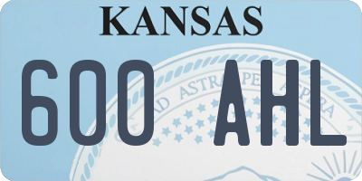 KS license plate 600AHL