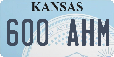 KS license plate 600AHM