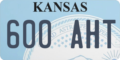 KS license plate 600AHT