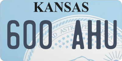 KS license plate 600AHU