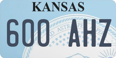 KS license plate 600AHZ