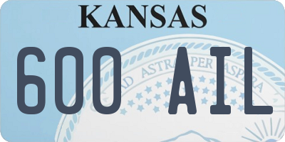 KS license plate 600AIL