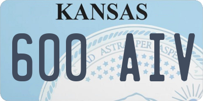 KS license plate 600AIV