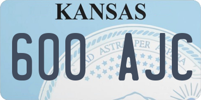 KS license plate 600AJC