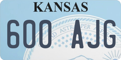 KS license plate 600AJG