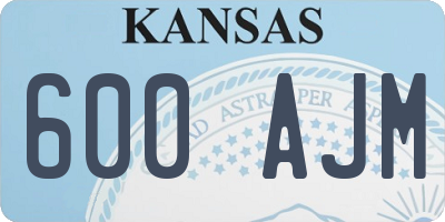 KS license plate 600AJM