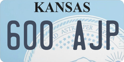 KS license plate 600AJP