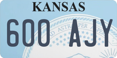 KS license plate 600AJY
