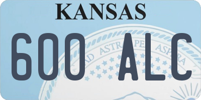 KS license plate 600ALC