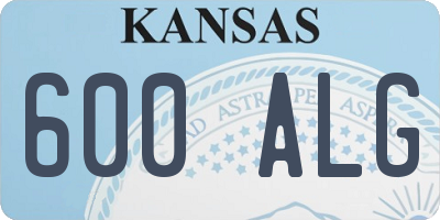 KS license plate 600ALG