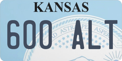 KS license plate 600ALT