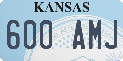 KS license plate 600AMJ