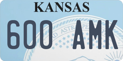 KS license plate 600AMK