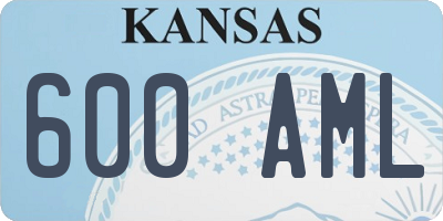 KS license plate 600AML