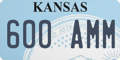 KS license plate 600AMM