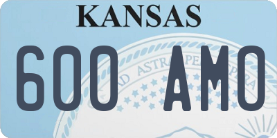 KS license plate 600AMO