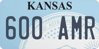 KS license plate 600AMR