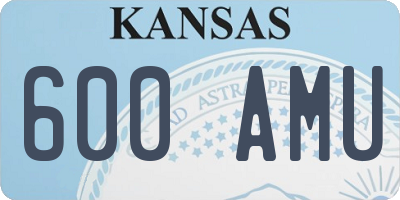KS license plate 600AMU