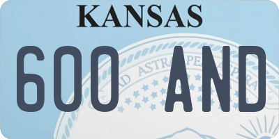 KS license plate 600AND