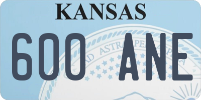 KS license plate 600ANE