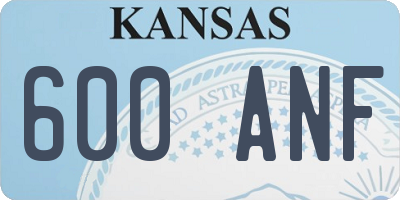 KS license plate 600ANF