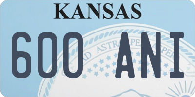 KS license plate 600ANI