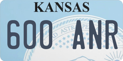 KS license plate 600ANR