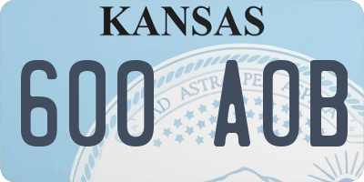 KS license plate 600AOB