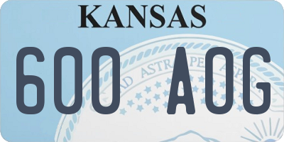 KS license plate 600AOG