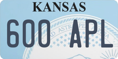 KS license plate 600APL
