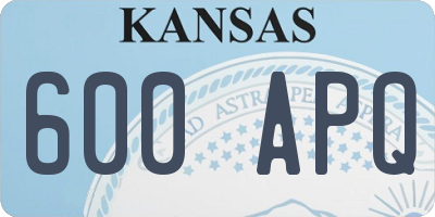 KS license plate 600APQ