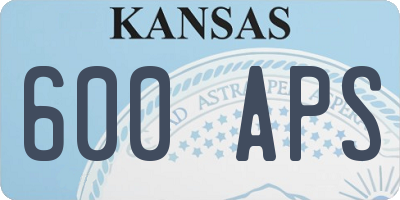 KS license plate 600APS