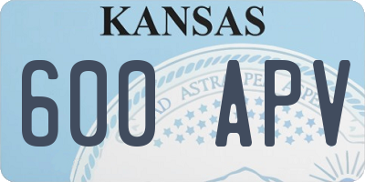 KS license plate 600APV