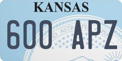 KS license plate 600APZ