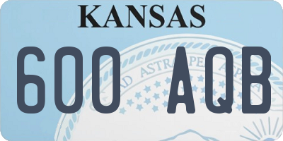 KS license plate 600AQB