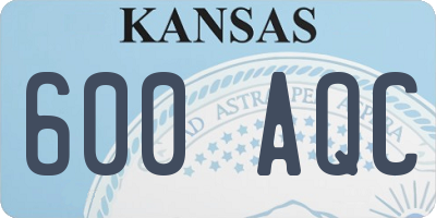 KS license plate 600AQC