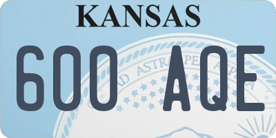 KS license plate 600AQE