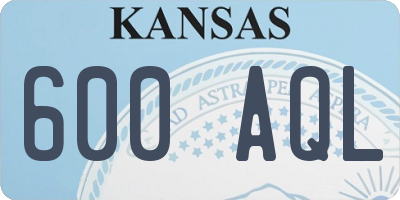 KS license plate 600AQL