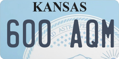 KS license plate 600AQM
