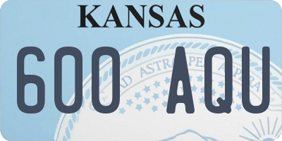 KS license plate 600AQU