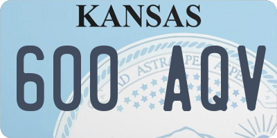 KS license plate 600AQV