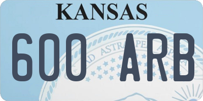 KS license plate 600ARB
