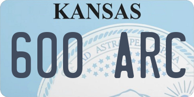 KS license plate 600ARC
