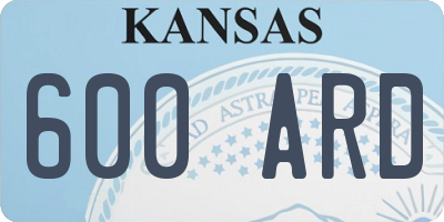 KS license plate 600ARD
